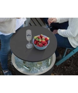 TAVOLINO PORTAGHIACCIO PORTATILE KETER "COOL BAR" GRAFITE, 49,5X49,5X84,5 CM